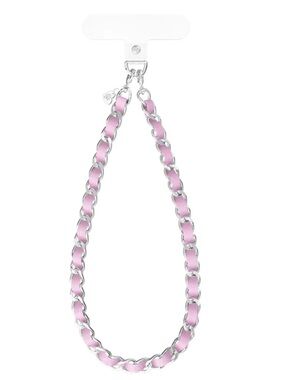 Velvet Caviar Pink and Silver Leather-Woven Chain Charm